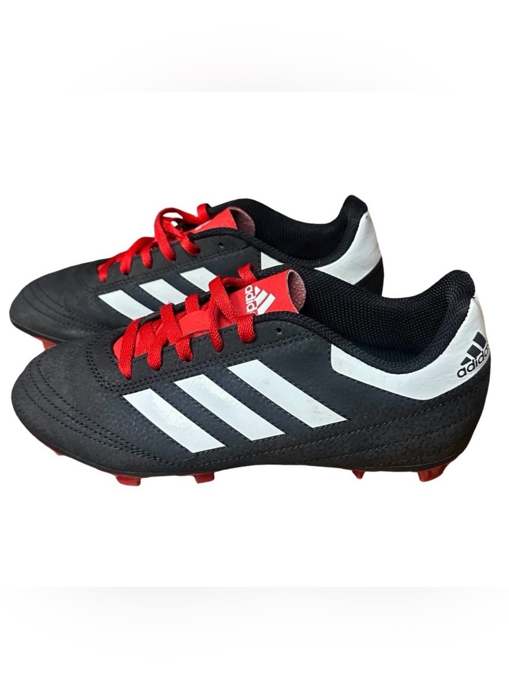 Adidas Goletto Boys VI Firm Ground Soccer Cleats Size 4 Black Red